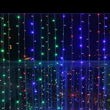 3M x 2M 240 LED Icicle String Lys Jul Fairy Lights nye år xmas Hjem Til Bryllup/Party/Forhæng/Have Dekoration