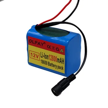 3S2P 12V 12800mah batteri 18650 Li-ion 12.8 Ah Genopladelige batterier med BMS Lithium-akkuer Protection Board +Oplader