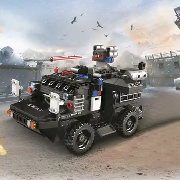 492Pcs Amfibiske Pansret Køretøj DIY Militære byggesten Bil Toy Hjernen stykke Legetøj Til Børn, Børne Pædagogisk Legetøj Fødselsdag Gave