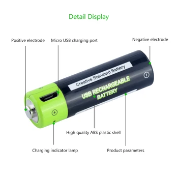 4pieces 1,5 V Volt 1700mAh Aa Genopladelige Li Lithium-ion-Polymer-Batterier Mikro-USB-Opladning AA 2A Lipo Batteri US/EU/UK Oplader