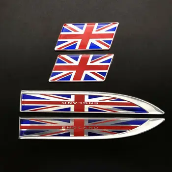 4stk Den BRITISKE Union Jack Flag Bilens Bagagerum Fender Logo Badge Mærkater Mærkat