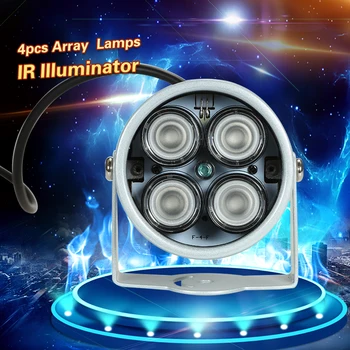 4stk High Power LED IR-Array-Lyset IR-Lampe til CCTV Sikkerhed Kamera, Sølv