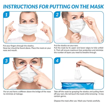 50 Stk ansigtsmaske Disponibel 3 Lags Munden Maske, Filter, Ikke-vævede Åndbar Anti Forurening, Støv Frog Beskyttende Masker Dækker Masker