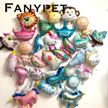 50stk mix mini dyr, søde prinsesse cal folie ballon nummer rainbow slik fødselsdag dekoration baby kids barn toy leverandør