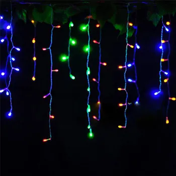 5M LED Christmas Light Udendørs Indendørs Garland String Fe Lys Street Icicle Gardin Falde med 0,4-0,6 m Garden Home Deco-110-220V