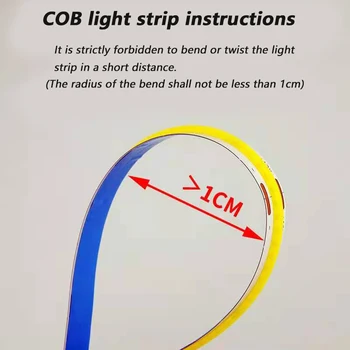 5m/masse Fremhæve COB Lys Stribe 300 Lysdioder Hver meter Høj Tæthed COB Fleksibel Blød LED-Lys DC12V Med Hvid Neutral Varme