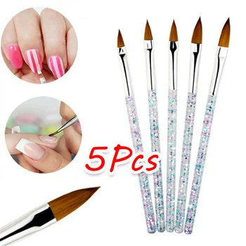5pcs/set Professional Nail Art Børster til Manicure Rhinestone Akryl Maling, Søm Børste UV Gel Udskæring Glitter Nail Pen
