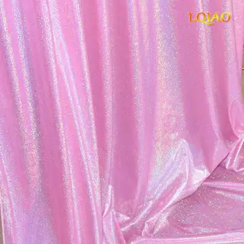 5x6ft Laser Pink Holografiske Stof Kulisse for Brylluppet Glitter Gardin Fotografering Booth Billede Baggrund Baggrund Makeup