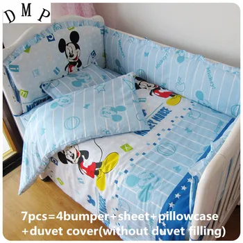 6/7pcs Tegnefilm Baby seng omkring protetor de berco Krybbe Sengetøj Til baby sengetøj sæt bomuld sengetøj, barneseng ,120*60/120*70cm