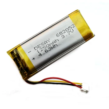 682052 3,7 V 1250 mAh Lithium polymer Batteri Med stik Til Pet GPS-Jagt hund, GPS, MP3-MP4, DVR-682052
