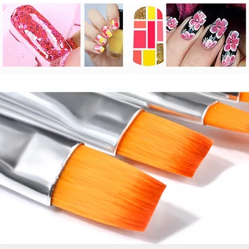 7Pcs UV Gel Liner Brush Maleri Pen Tegning Børste Pink Sløjfe Håndtere Akryl Builder Nail Art Maling Udskæring Manicure Værktøjer