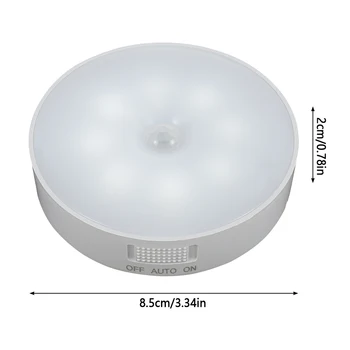 8 LED Motion Sensor Night Lights USB-Genopladelige Soveværelse Væg Lampe Under-Kabinet Lys i Køkken/ Skab/ Garderobe Belysning