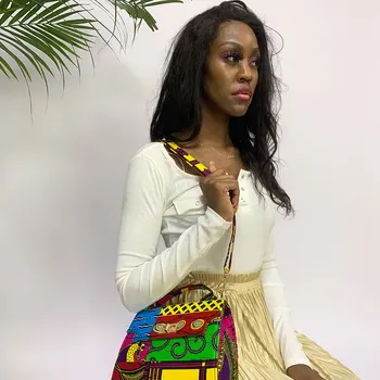 Afrikanske taske Skrå Skulder taske i Høj Kvalitet bomuld materiale Traditionelle Ankara Taske Bomuld Wax Udskrive materiale til Kvinde Taske
