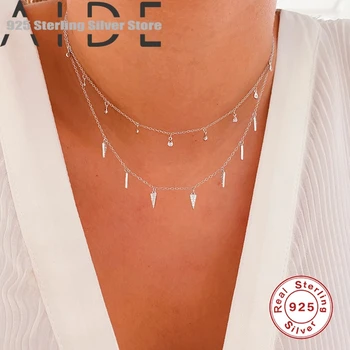Aide Guld Sølv Farve Kravebenet Kæde Stablet Halskæde Kvindelige Skinnende Krystal Kravebenet Kæde Mode Nye Design Smykker Party Gave
