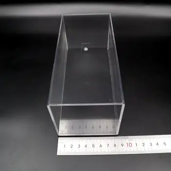 Akryl Display Case Model Biler Vis Box støvtæt Sort Base 1:32 Gennemsigtig 18CM