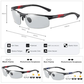 Aluminium Magnesium Udendørs Sport Fotokromisk Polariserede Solbriller Mænd, Fiskeri, Kørsel Briller Goggle Oculos gafas de sol hombre