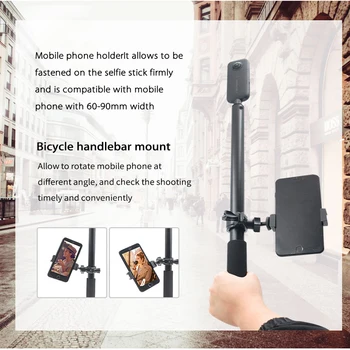 Aluminium stang Super Lang Selfie Stick med telefonen holder Til smartphon/Insta360 One X tilbehør EVO Kameraet 360 360