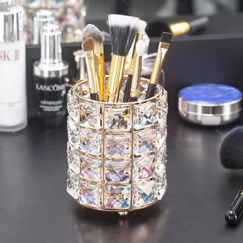 ANGNYA 1 stk Flotte Glitter Krystal Metal Nail Pen Indehaveren Makeup Børste Opbevaring Arrangør Papirvarer Container Kontor Tilbehør