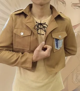 Angreb På Titan Cosplay Kostume Japansk Anime Shingeki Ingen Kyojin Cosplay Jakke Brun Frakke Uniform til Kvinder, Mænd, Voksne