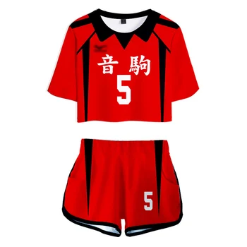 Anime Haikyuu Cosplay Shirt, Shorts Nishinoya Jersey Hinata Shoyo Oikawa Telefonbesked Kostumer Sexet K-pop Passer til Women ' s Sport Tøj der Passer