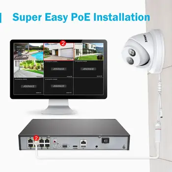 ANNKE 8CH 4K Ultra HD POE Netværk Video Security System 8MP H. 265+ NVR Med 8stk 8MP Vejrandig IP-Kamera CCTV Sikkerheds-Kit
