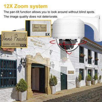 Anpviz 5MP Dome POE PTZ IP-Kamera med 12X Optisk Zoom 5-50mm med Audio Home/Vejrandig Udendørs IR-35m Onvif H. 265 P2P