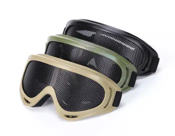 Anti-Fog CS Briller Taktiske Anti Tåge metalnet Store Briller Øje Sikkerhed Briller For Airsoft Ørkenen