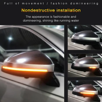 Auto Spiegel Richtingaanwijzers Indikator Streamer Strip Vloeiende Knipperlicht Gult Led-blinklys Lampe 28 SMD