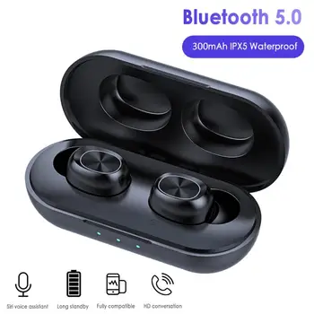 B5 trådløse Bluetooth-hovedtelefoner 5.0 TWS touch kontrol vandtæt Bluetooth-hovedtelefoner, 9D musik i stereo hovedtelefoner 300mAh
