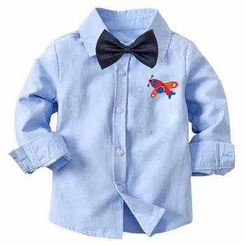Baby Drenge Shirts Foråret Efteråret Nye langærmet Skole Bluse Børne Tøj, Broderi Shirts til Toddler Drenge bluse Børn Toppe