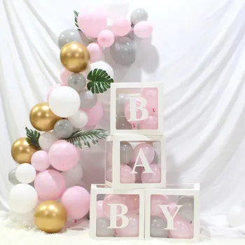 Baby Shower Dreng Pige Gennemsigtig Boks Fødselsdag Dekoration Balloner Guirlande Barnedåb Pap Baby-Kasse Sød elsker Gaver