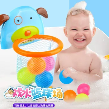 Badeværelse mænd og kvinder baby skydning legetøj spædbarn bad legetøj, som børn og badekar vand basketball kombination toy