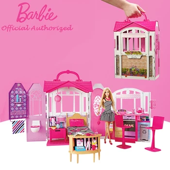 Barbie Girl Nyeste Reklamer Tilstand sommerhus Barbie Ferie Mode Toy Barbie Boneca Sæt Mode CFB65
