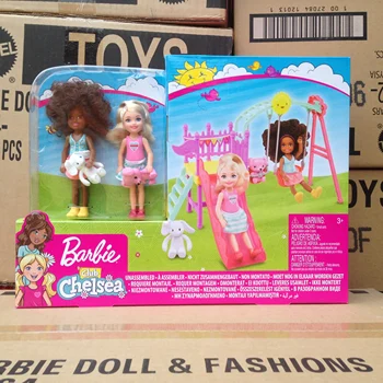 Barbie Klub Chelsea-Dukke til Pigerne Samusement Park Legesæt med Swing Slide Kæledyr Legetøj for Børn at Have det Sjovt Venner