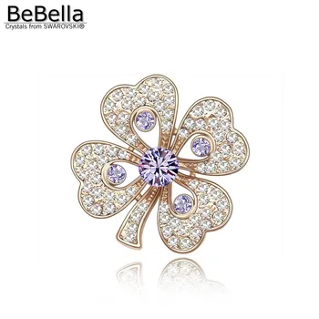 BeBella 5 farver kvinde, krystal broche blomst-broche lavet med Krystaller fra Swarovski