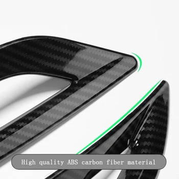Bil lys tågebaglygte Frame Cover sticker Til Tesla model 3 2017-2020 ABS carbon fiber Dekorative klistermærker, Bil Tilbehør