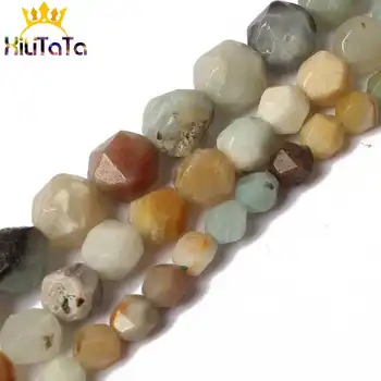 Blandet Farve Facetteret Farverige Amazonit Perler Runde Løs Spacer Perler Til gør det selv Smykker at Gøre Armbånd Halskæde 15