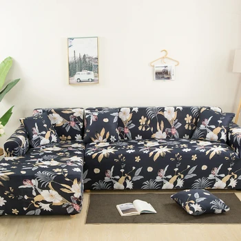 Blomstret sofa skind sofabetræk til stuen elastisk stretch slipcover gennemskåret sofa dækker 1/2/3/4-pladser