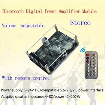 Bluetooth-5,0 Lyd Digital Forstærker yrelsen 40Wx2 Dual Channel Stereo DIY Forstærker Modeller med Remoto Kontrol 5-24V DC
