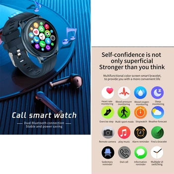 Bluetooth-Call, Smart Ur Vandtæt Mænd Kvinder Smartwatch Band Sport Fitness Armbånd pulsmåler Til xiaomi android, ios