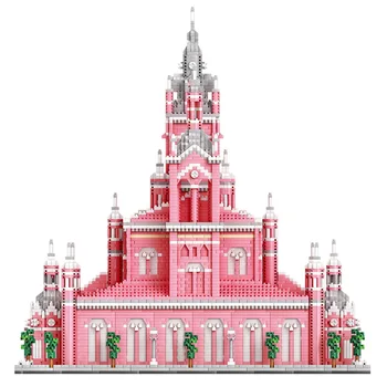 Byggesten Pink City Kirken Slot Blokke DIY-Små Partikler Model byggesten Bygning Mursten Julegaver