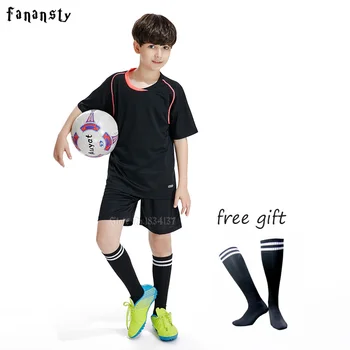 Børn fodboldtrøjer sæt fodbold t-shirt, uniformer med sokker brugerdefinerede Blank 2019 team ungdom fodbold kit maillot de foot sport passer til