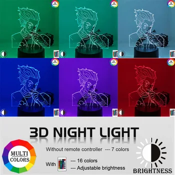 Børn Nat Lys Gave Led Touch Sensor Farverige Soveværelse Nightlight Animationsfilm Hunter X Hunter Indretning, Lys Cool 3d Lampe Hisoka Gadgets