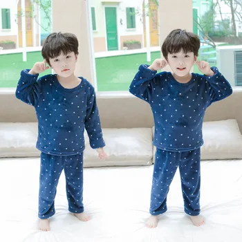 Børn Pyjamas Børns Sæt Varm og Blød Top + Bukser, Nattøj Børn Homewear Nattøj til Dreng Pige Pyjamas Børn Nattøj
