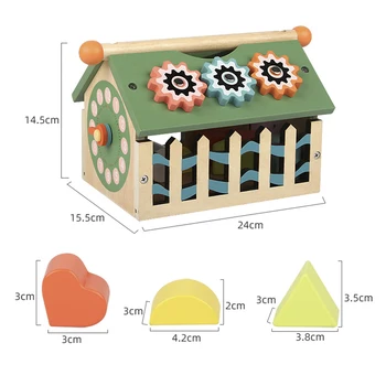 Børns legetøj af træ Montessori geometrisk form digitale matchende box house byggesten baby pædagogisk legetøj for børn gave