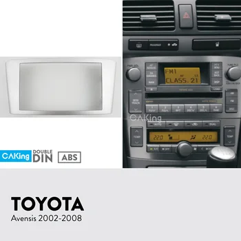 Car Fascia Radio Panel for Toyota Avensis 2002-2008 (Sølv) Dash Kit Installere Facia Plate Adapter Konsol Bezel-Adapter Dække