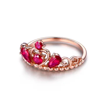 Cellacity Ruby Sølv 925 Ring For Kvinder Classic Queen Crown Dame Fine Smykker Engagement Party Gave Engros Størrelse 6-10