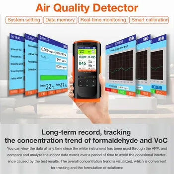 CO2-Air Quality Monitor PM2.5 Meter Bærbare LCD-Display Formaldehyd Detektor Indendørs Luftforurening Meter Micro Støv Tester 5V