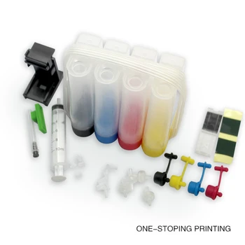 Continuous Ink Supply System til HP 121 122 121xl 122xl 129 130 131 132 134 135 136,BK/C/Y/M 4 farver DIY Reillable CISS Kits