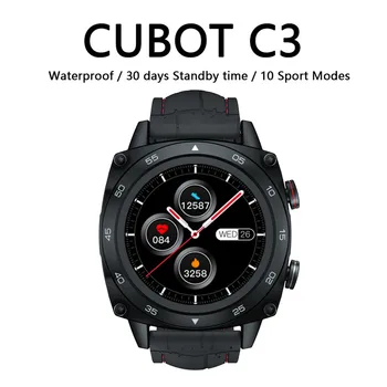 CUBOT C3 Mænds Smart Ur Vandtæt Touch Fitness Tracker Sport Smartwatch 260mAh Android IOS Opkald, Beskeder Anmeldelse